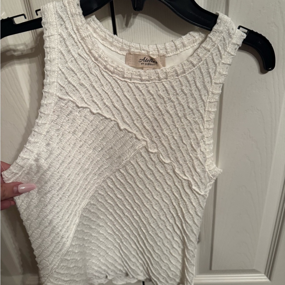 Altar'd State Cream Textured Tank Top